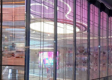 Chiny 1R1G1B P12mm High Transparent Glass Wall LED Ekran do reklam w sklepach dostawca