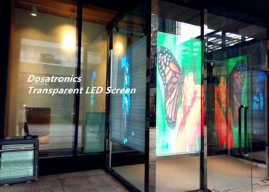 Chiny Przezroczysty wyświetlacz z reklamą szklaną, ekran z ekranem dotykowym Led P6mm dostawca